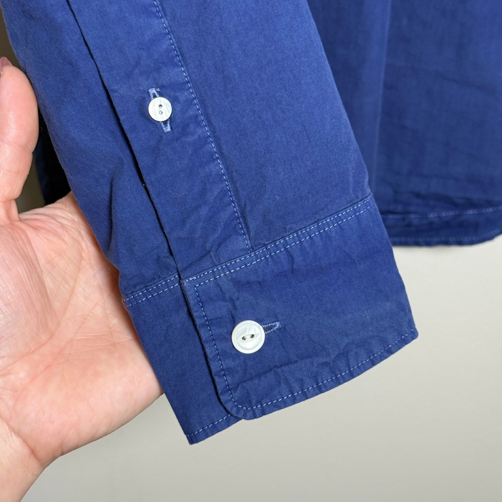Oobe NEW Mens Shirt M Blue Charleston Popover Cotton Silk Academia Preppy Casual - Picture 7 of 8